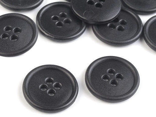 Nööp 4 auguga 20 mm, must