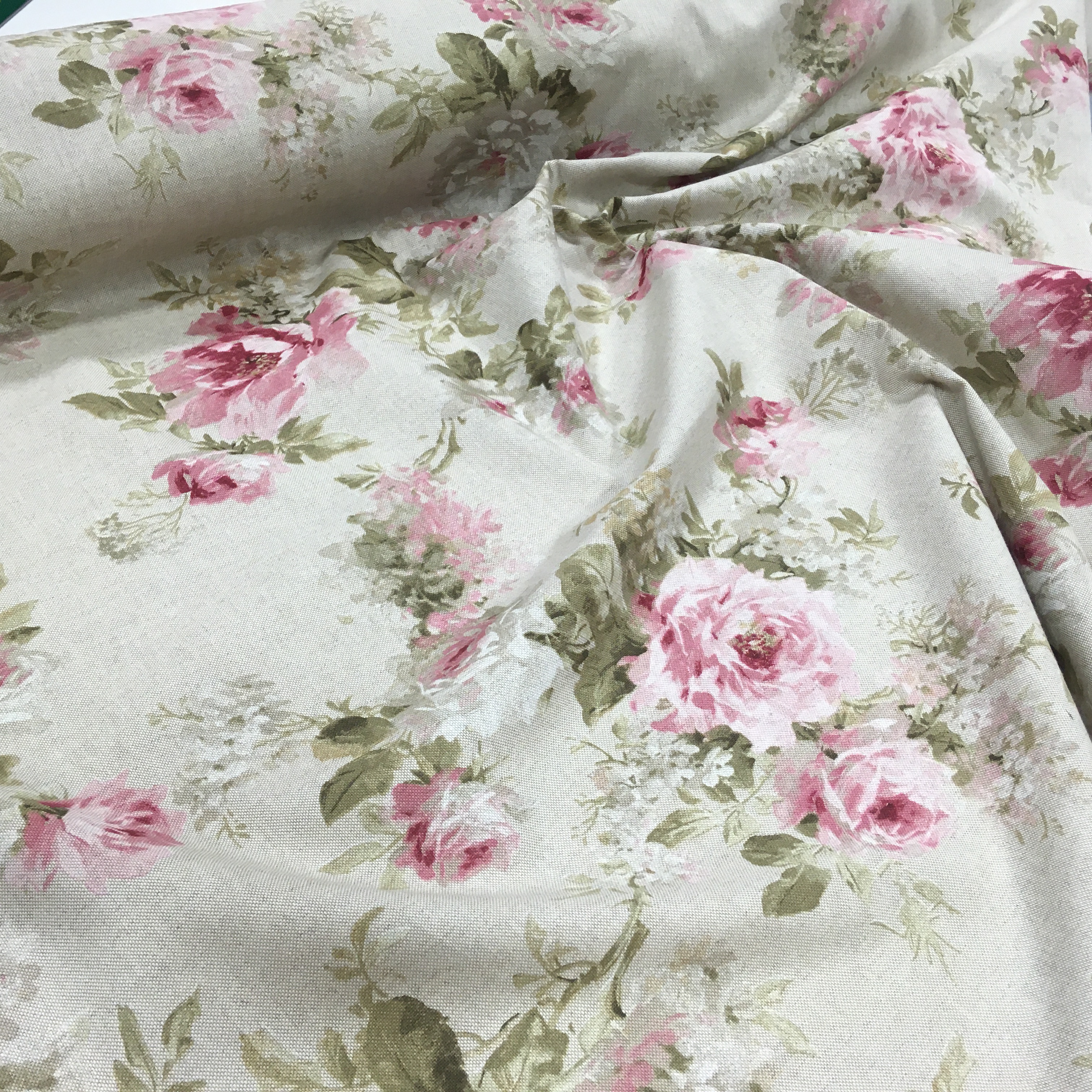 Linenlook dekoratiivkangas Roses land