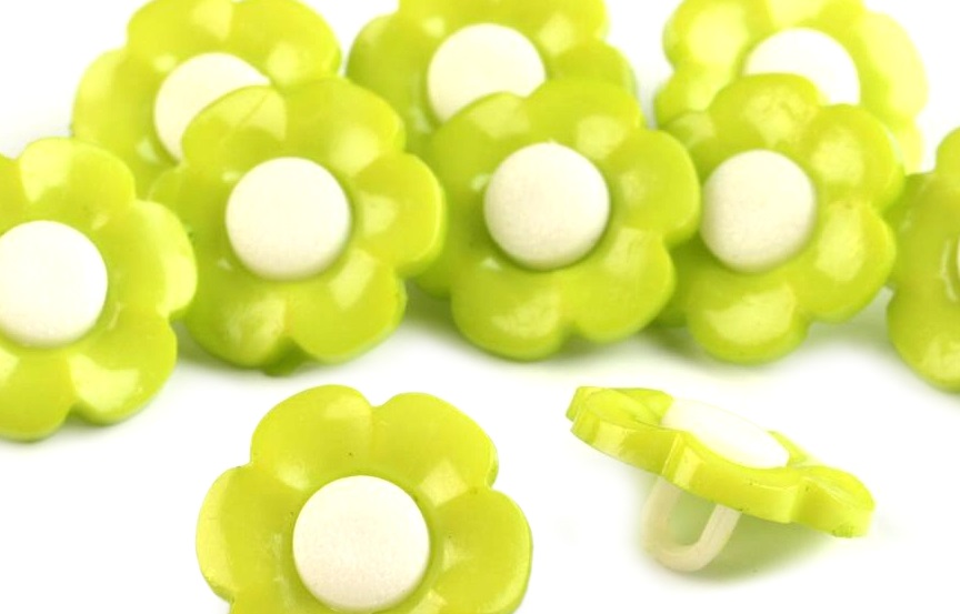 Nööp lill kannaga 16 mm, erin.värvid