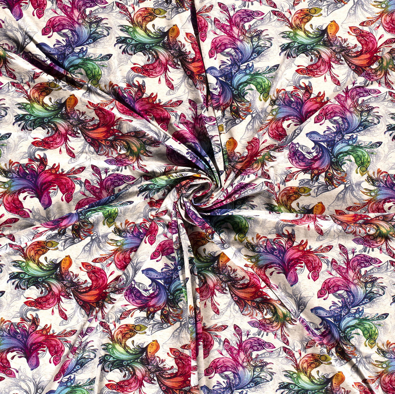 Viskoos/lina trikotaaž Flowerfish