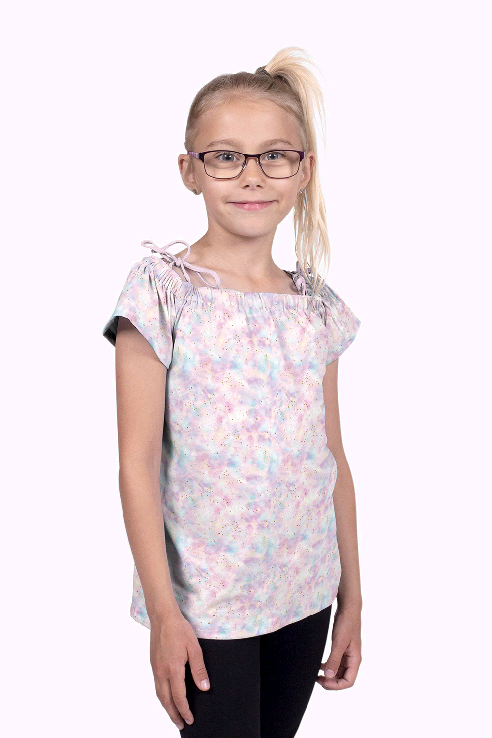 Trikotaaž Clouds pink, digiprint