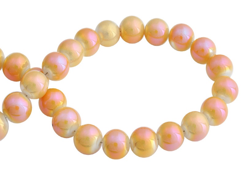 Klaaspärlid vikerläikega 10 mm nööril