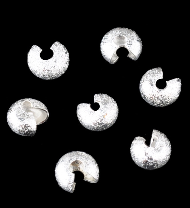 Pärlipiduri katted hõbetatud, 6,5x5,5 mm, 8 tk