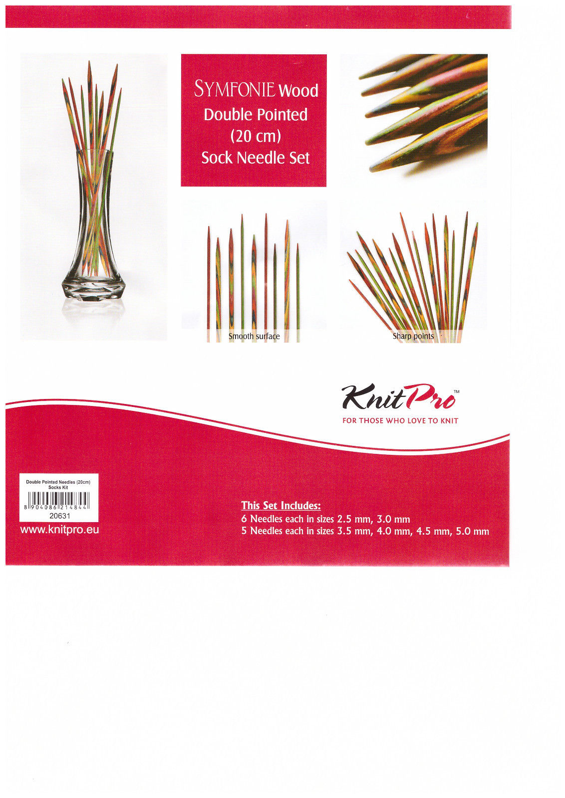 KnitPro Symfonie sukavarraste kompl.(20 cm)