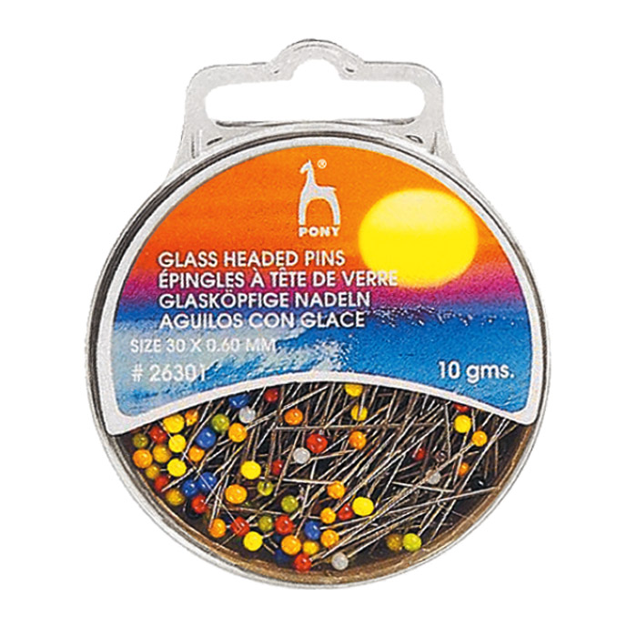 PONY nööpnõelad klaaspea 10 g