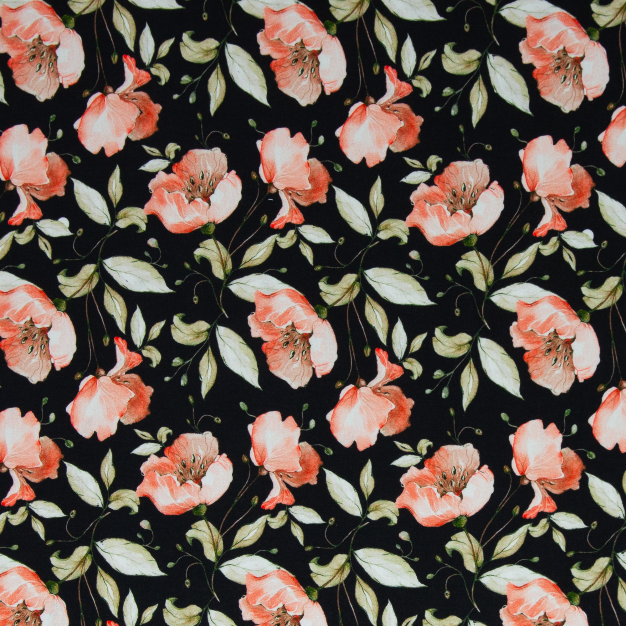 Modaaldressikangas Meili Flowers black