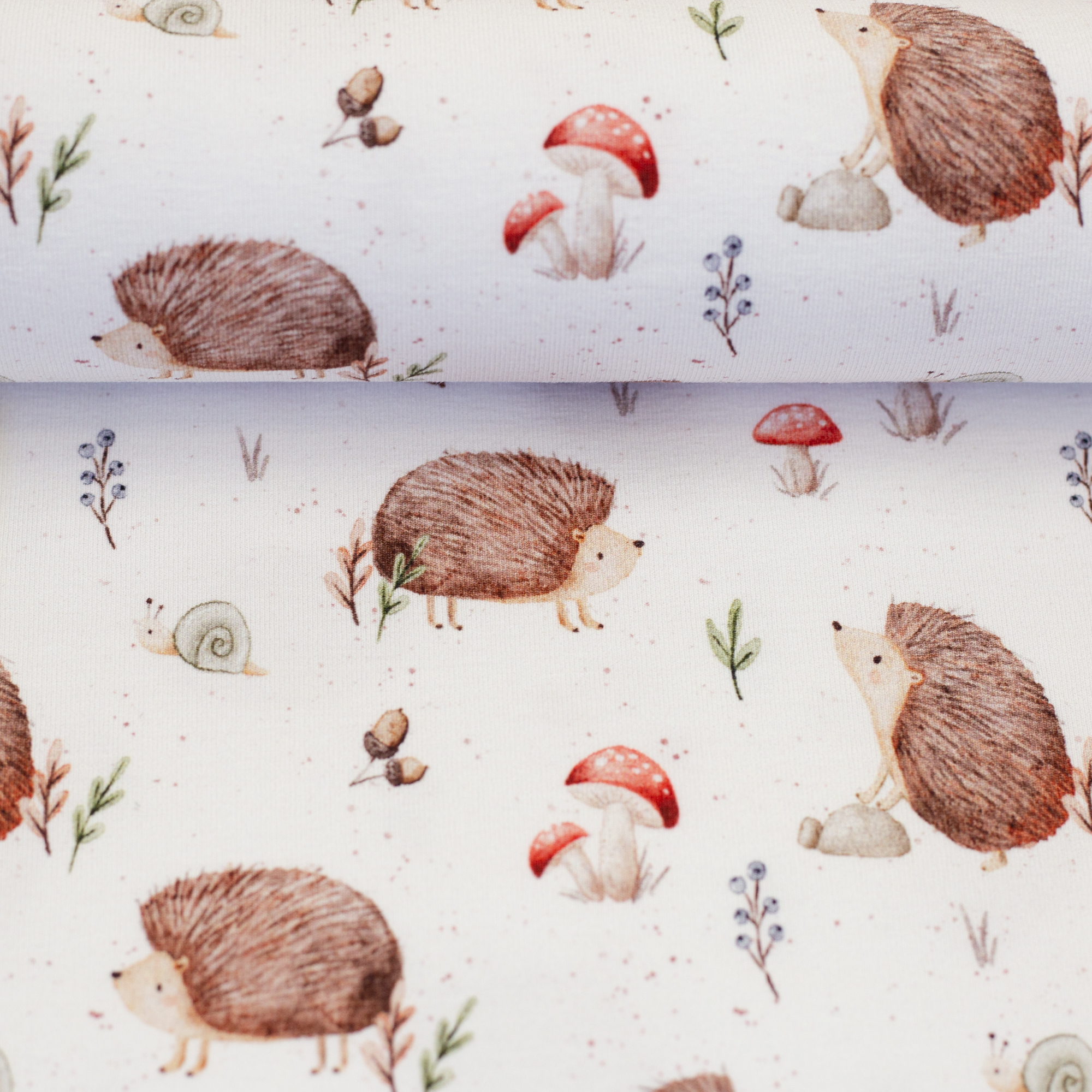 Trikotaaž Life in the Forest- edgehog, digiprint