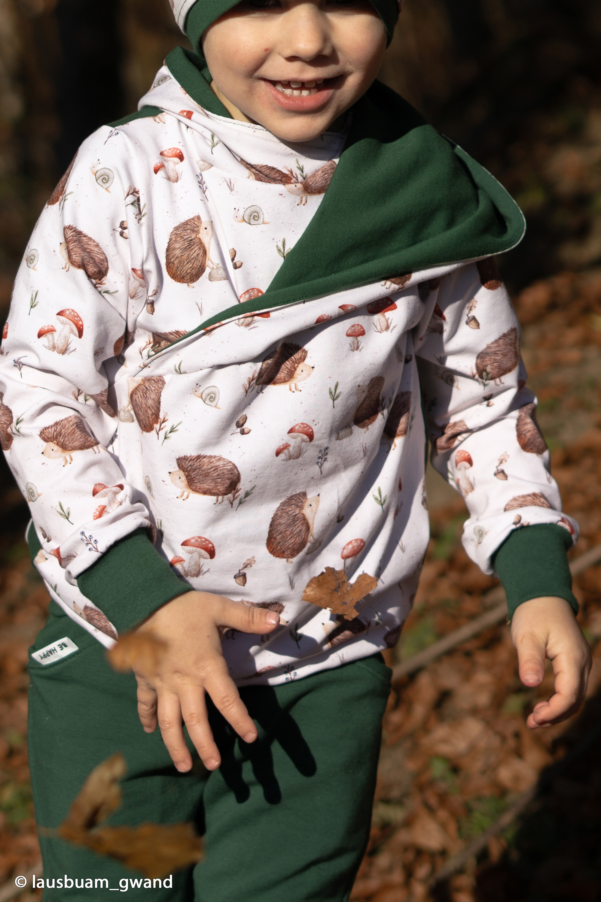 Trikotaaž Life in the Forest- edgehog, digiprint