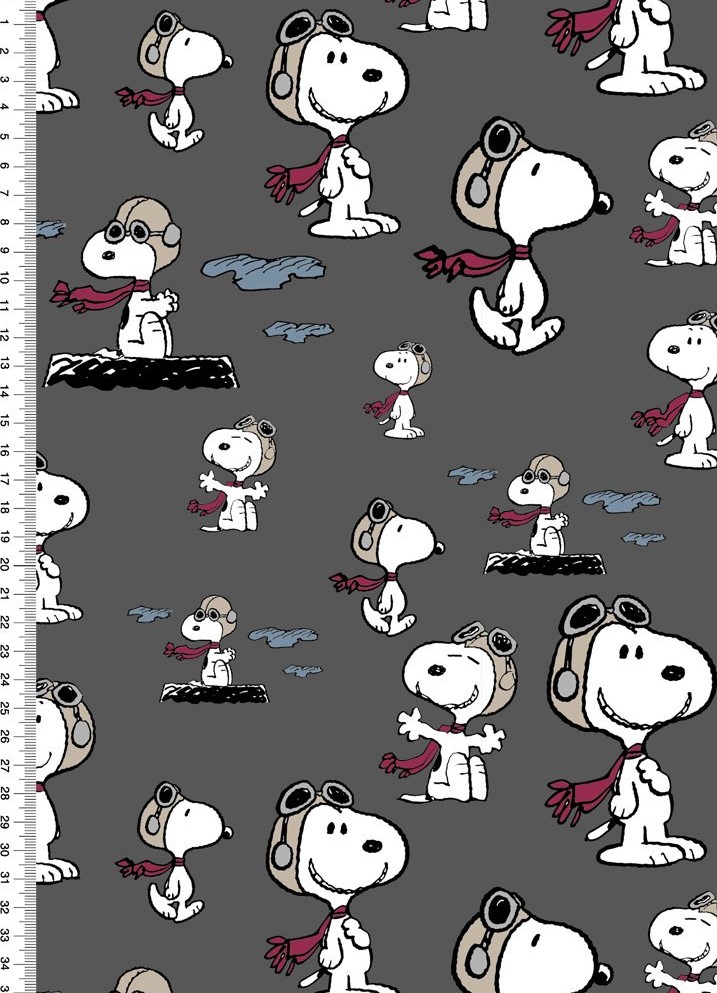 Orgaaniline trikotaaž Snoopy tumehallil