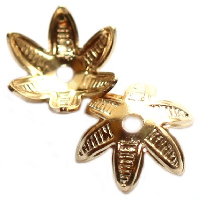 Pärlikübar kuldne lill 9 mm 10 tk