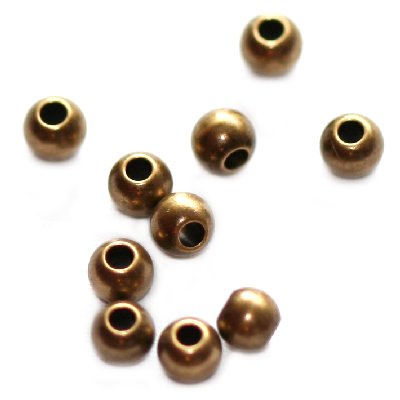 Metallhelmes ümar antiikne 3 mm 20 tk