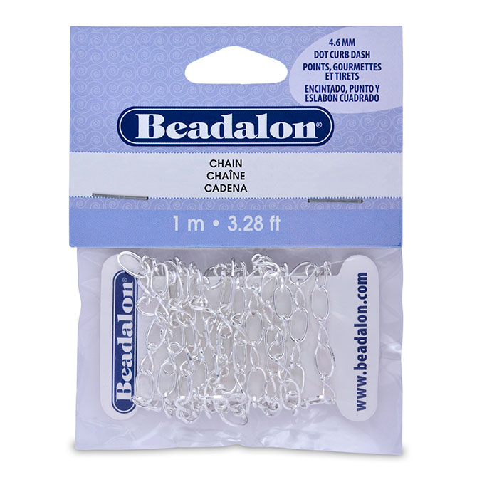 Metallkett hõbedatud 4,6 mm