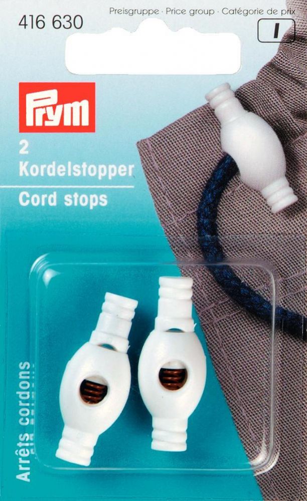 PRYM nööristopper plastik valge 2 tk