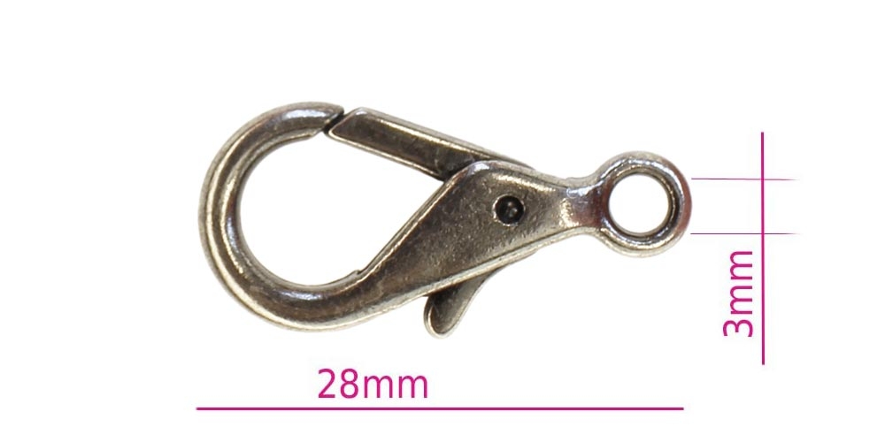 Karabiinhaak hõbedane 28x13 mm