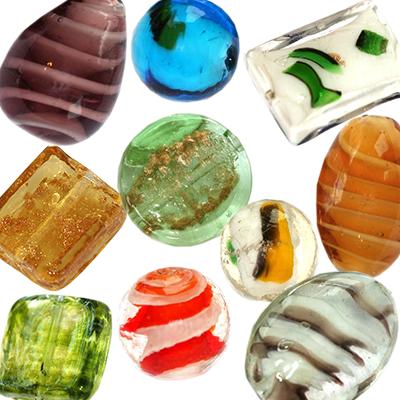 Käsitsivalmistatud klaashelmed mix 12-15 mm