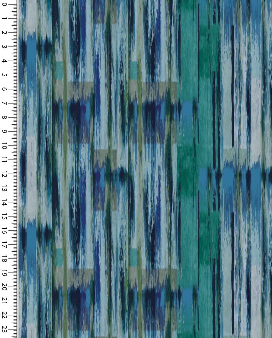 Viskoostrikotaaž Stripes blue/green 1m