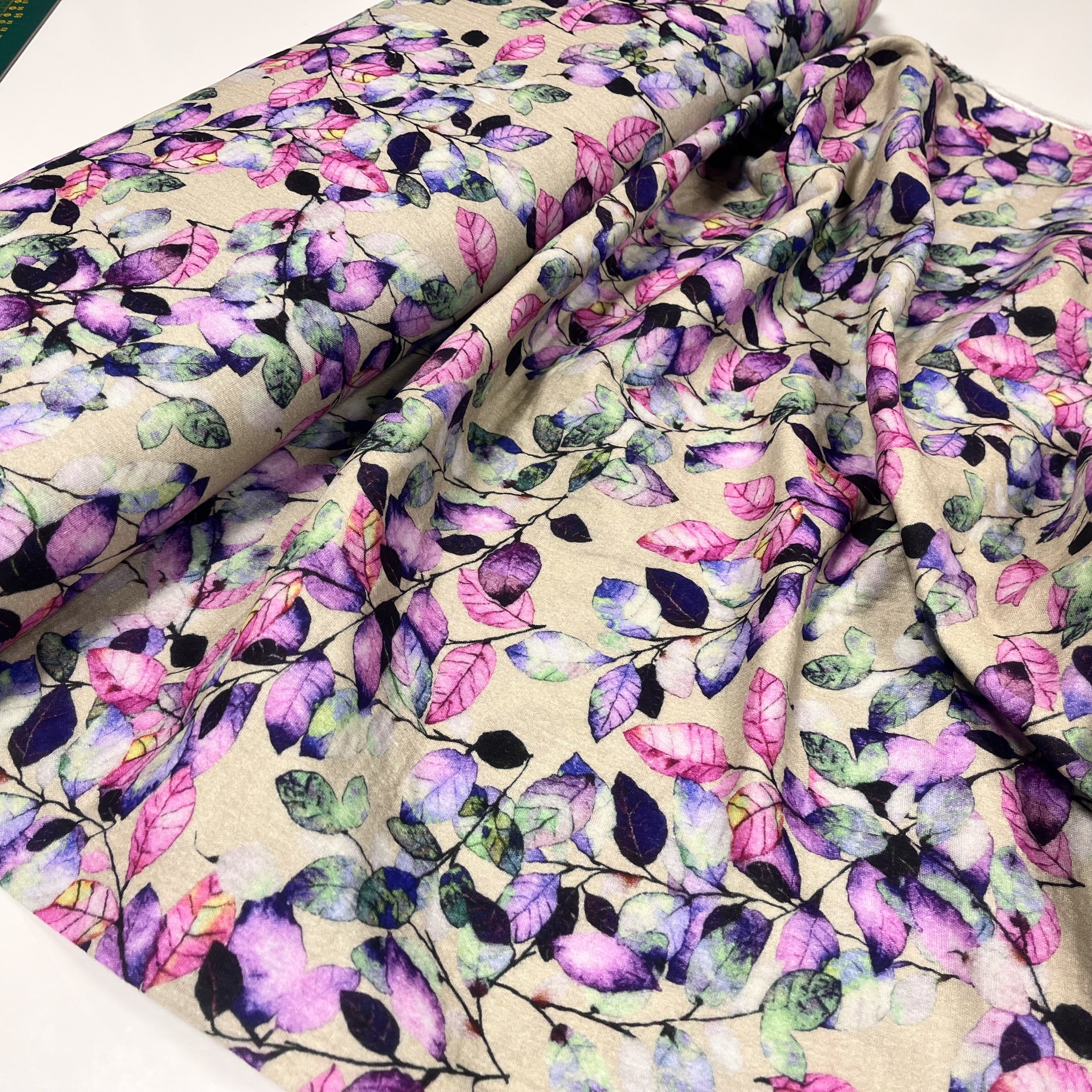 Musliin 2x lillad lehed, digiprint 