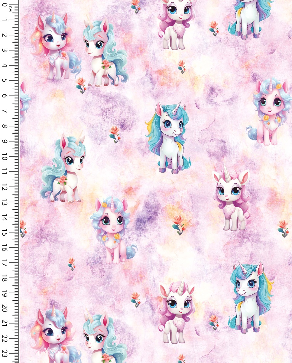 Trikotaaž Unicorn babys, digital print