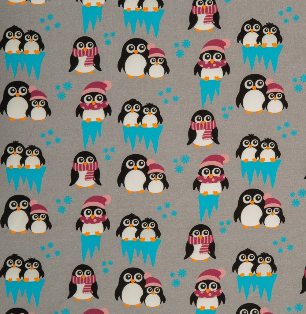 Dressikangas Pingviinid hallil, roosa