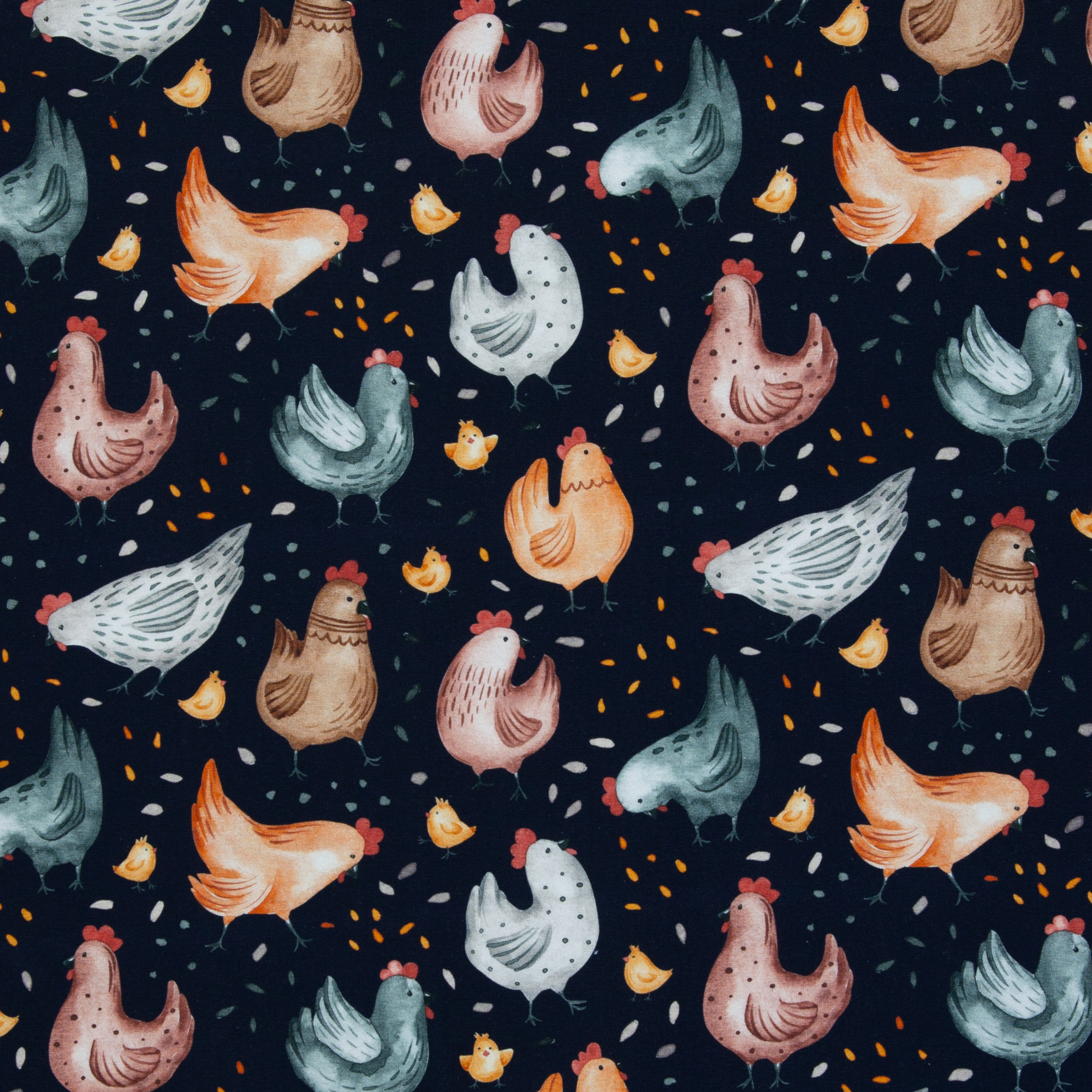 Trikotaaž Chicken dark blue