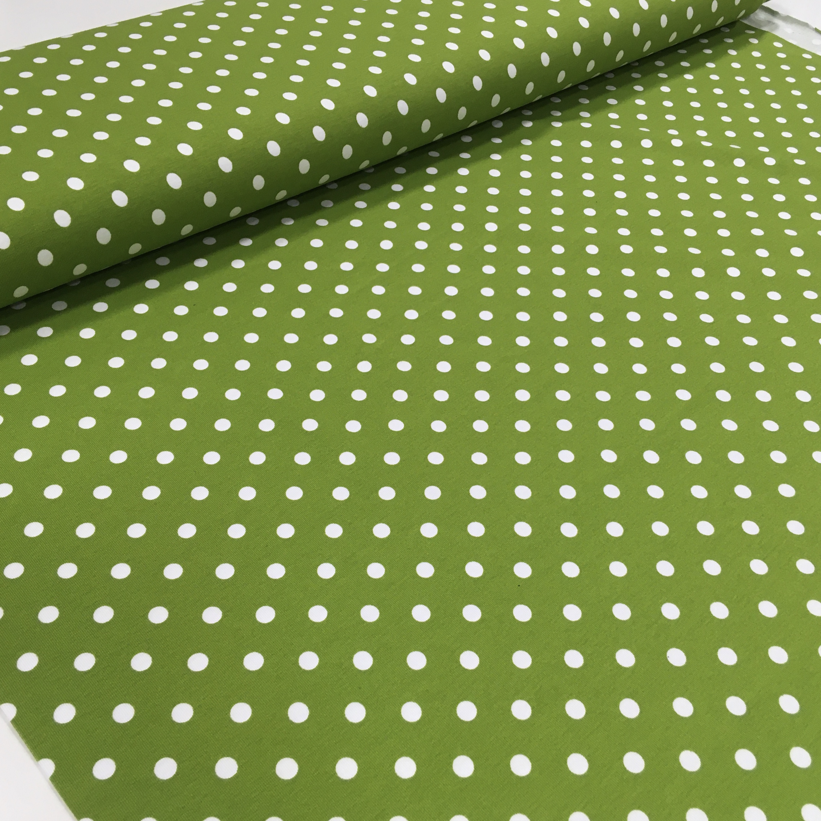 Valged täpid rohelisel 0,8 cm
