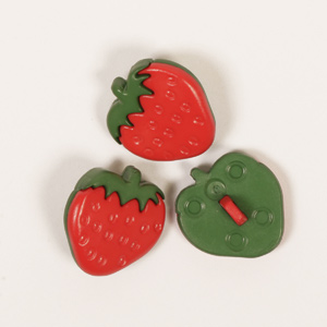 DROPS nööp maasikas plast. 16 mm