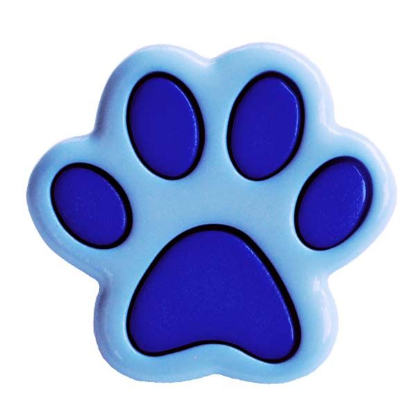 Nööp kannaga, käpajälg sinine