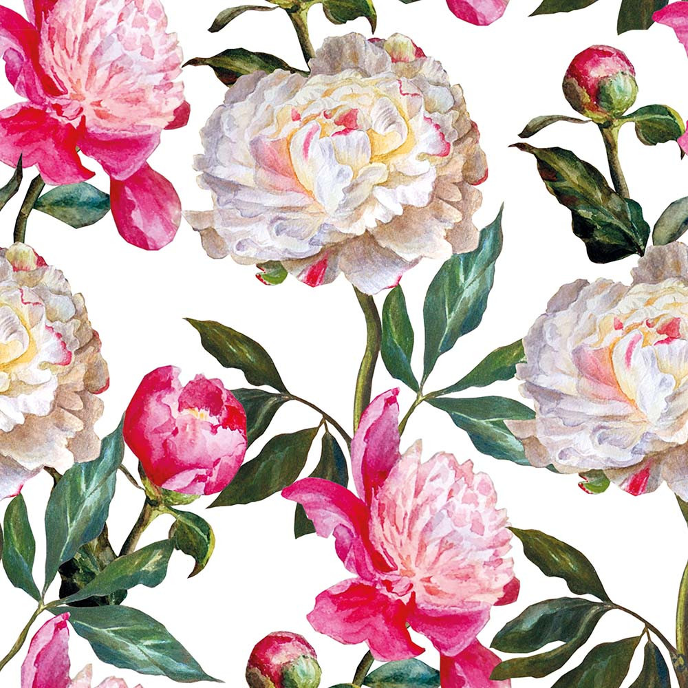 BIO Trikotaaž  Pojengid valgel, digiprint