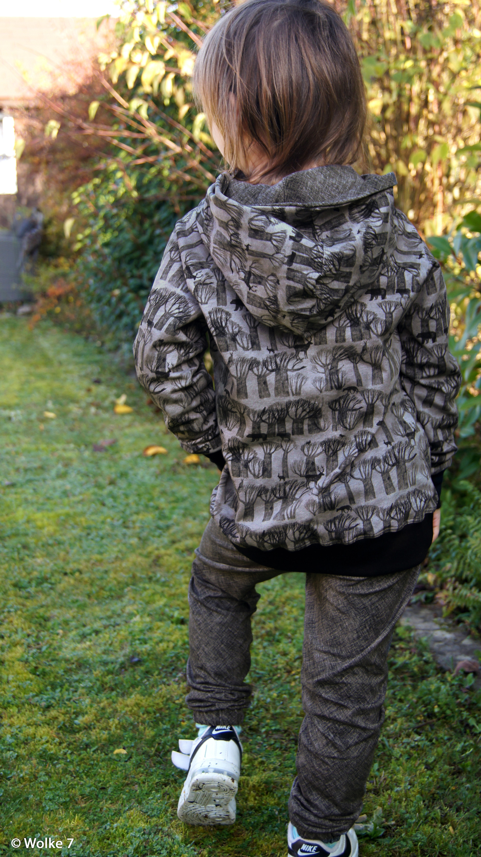 Trikotaaž Grey Forest, digiprint