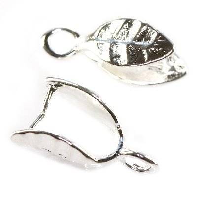 Ripatsihaak lehekujuline, hõbedane 2 tk.