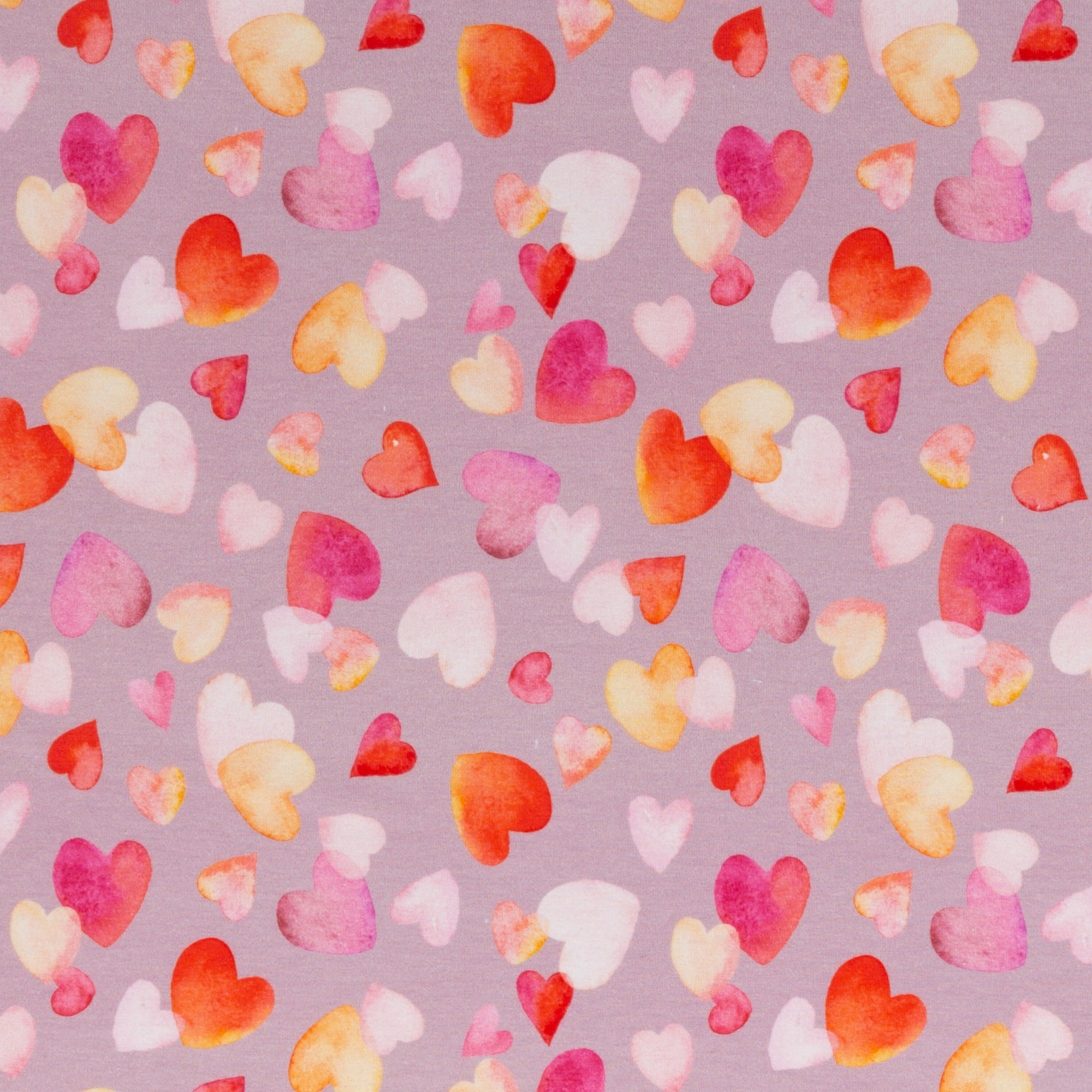 Trikotaaž Südamed rose, digiprint