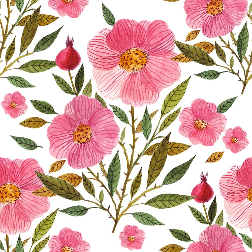 Trikotaaž Kibuvits valgel, GOTS digital print