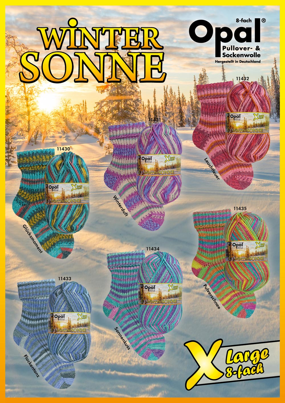 Opal Wintersonne 8 x sokilõng (8-ply), 150 g