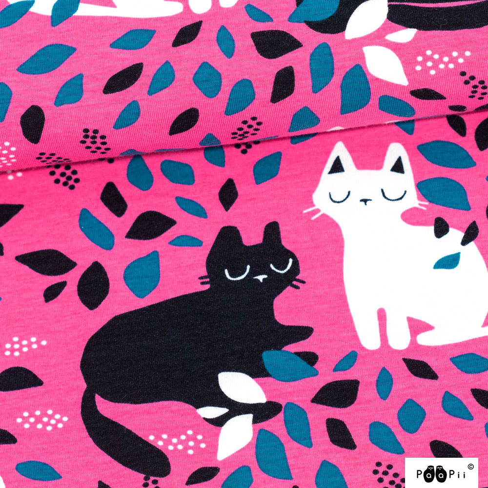 Orgaaniline trikotaaž Piilo fuksia-petrool