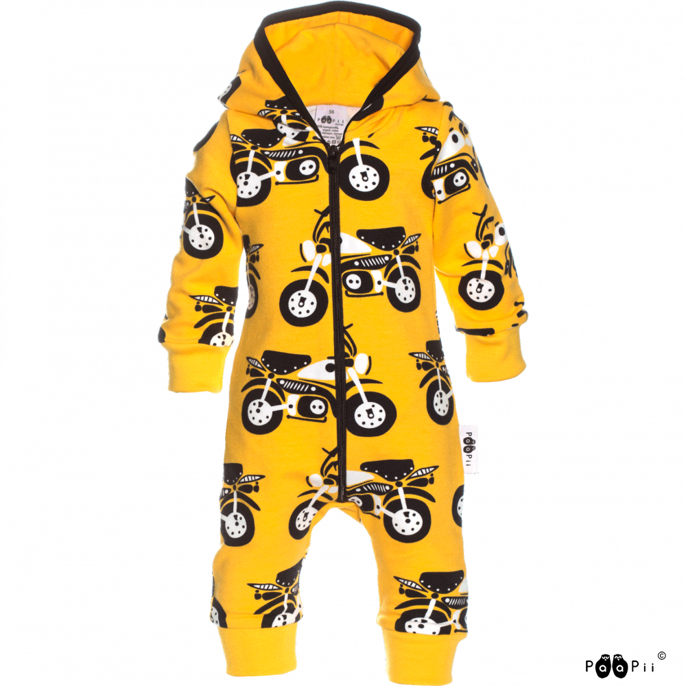 Orgaaniline trikotaaž Mootorratas kollane 1,32 m