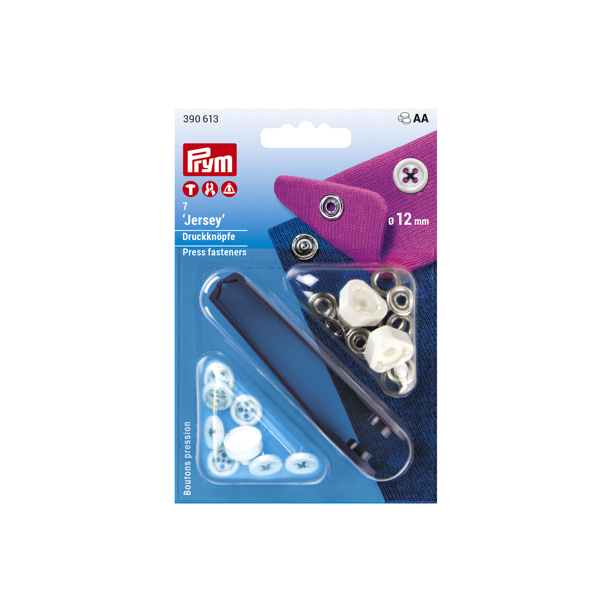 PRYM sew-on look rõngastrukid 12 mm, must