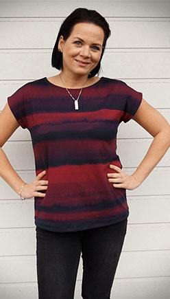 Trikotaaž Franjo El Piranho bordeaux waves, digiprint