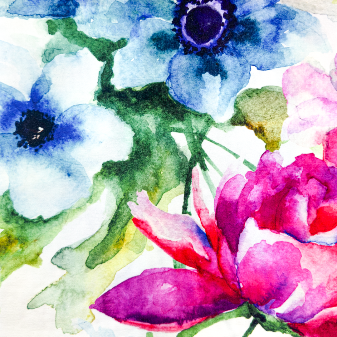 Viskoostrikotaaž Printed Poppy, digiprint