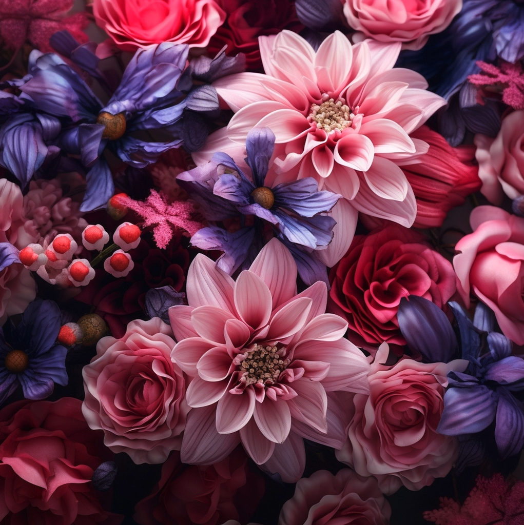 Viskoostrikotaaž Daaliad, digiprint