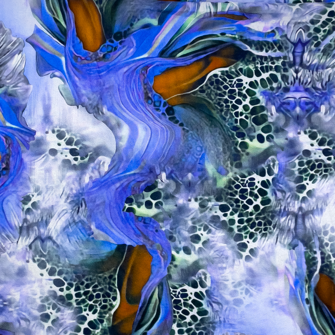 Viskoos leoprint lilac, digiprint