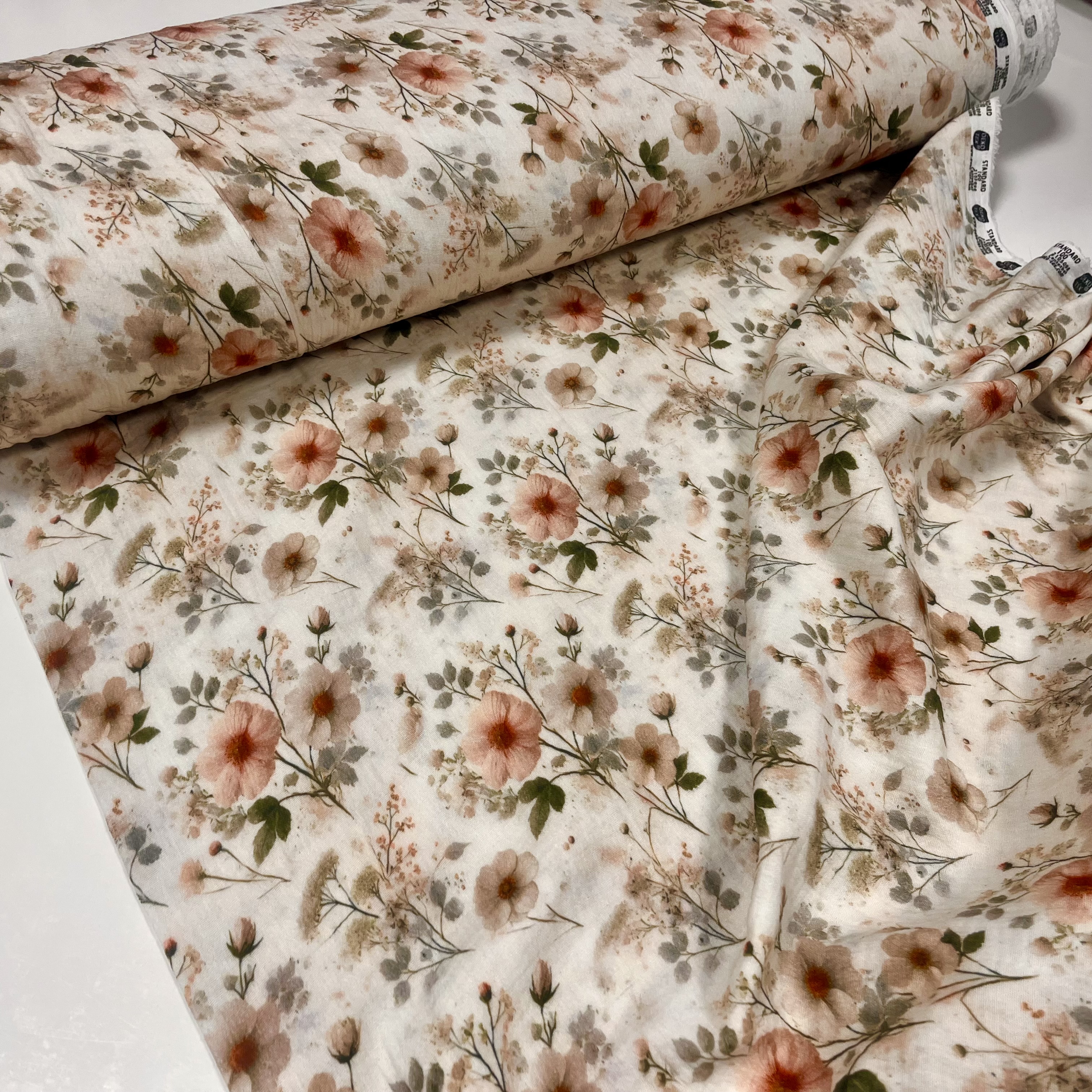 2x Musliin Stylish Flowers, digiprint 