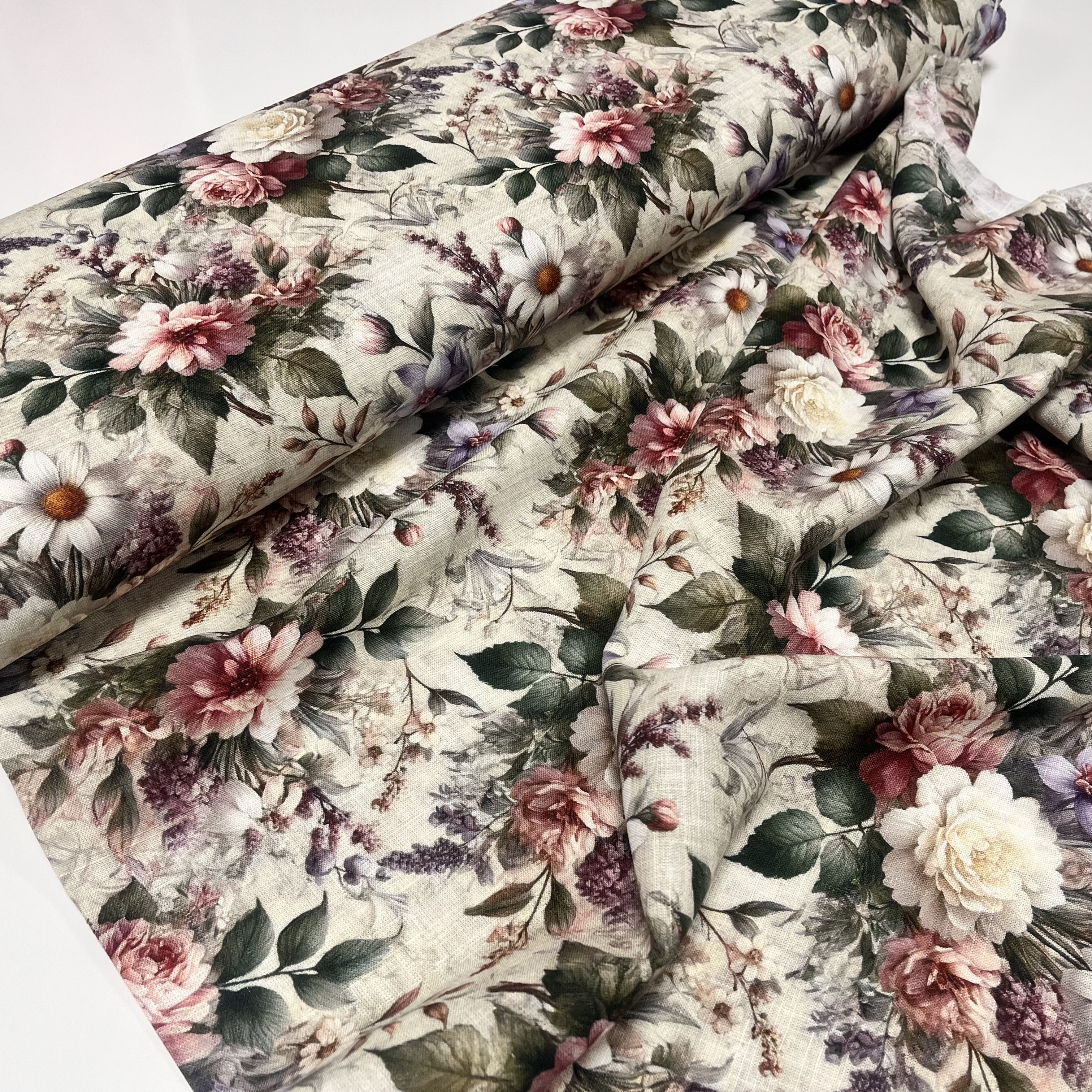 Viskoos/lina segukangas Delphine, digiprint