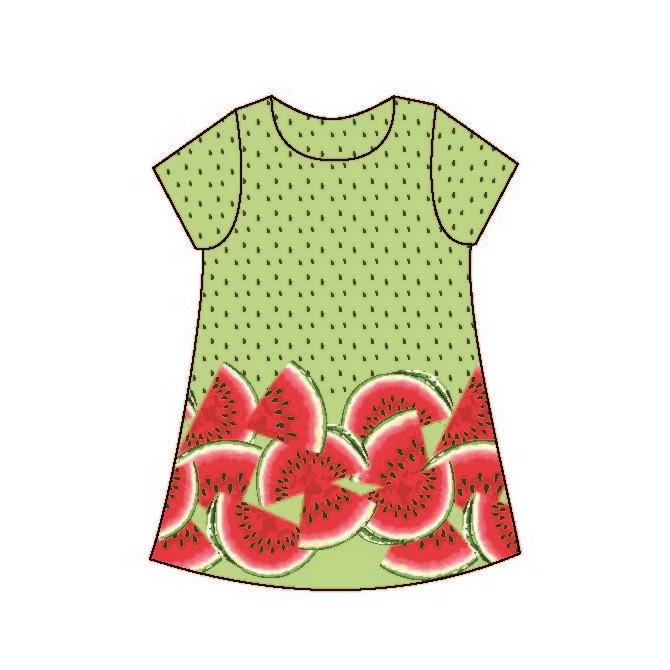 Arbuusilõigud rohelisel taustal