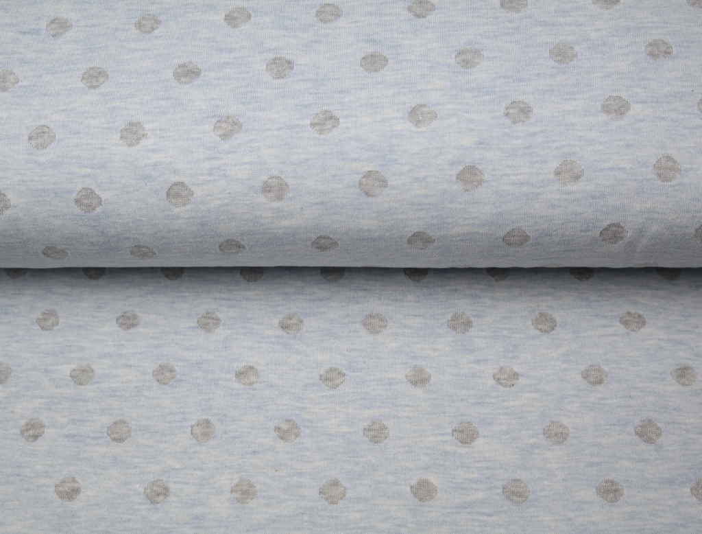 Kahepoolne trikotaaž hall täpp sinisel