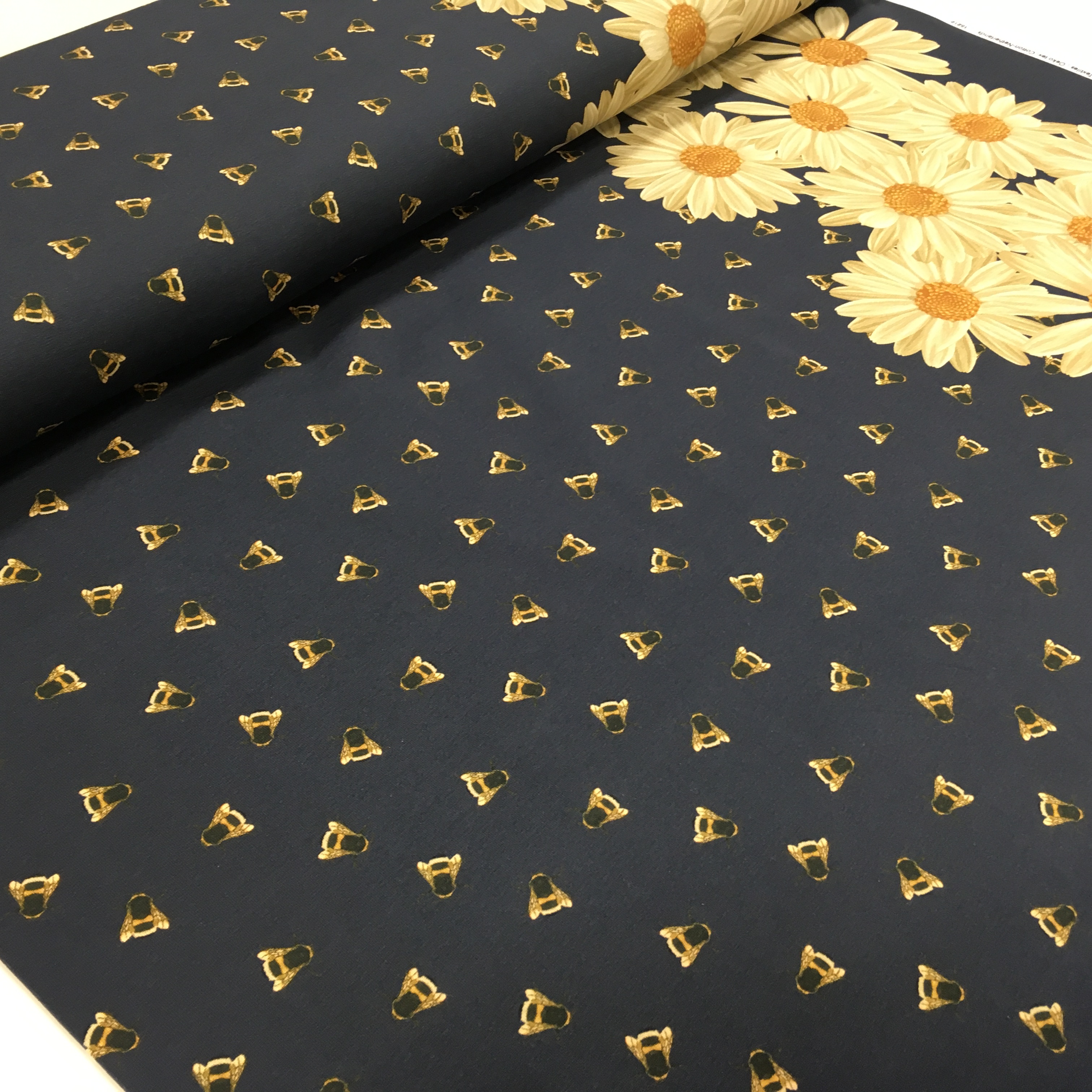 Trikotaaž Mesilased, karikakrad tumesinine, digiprint