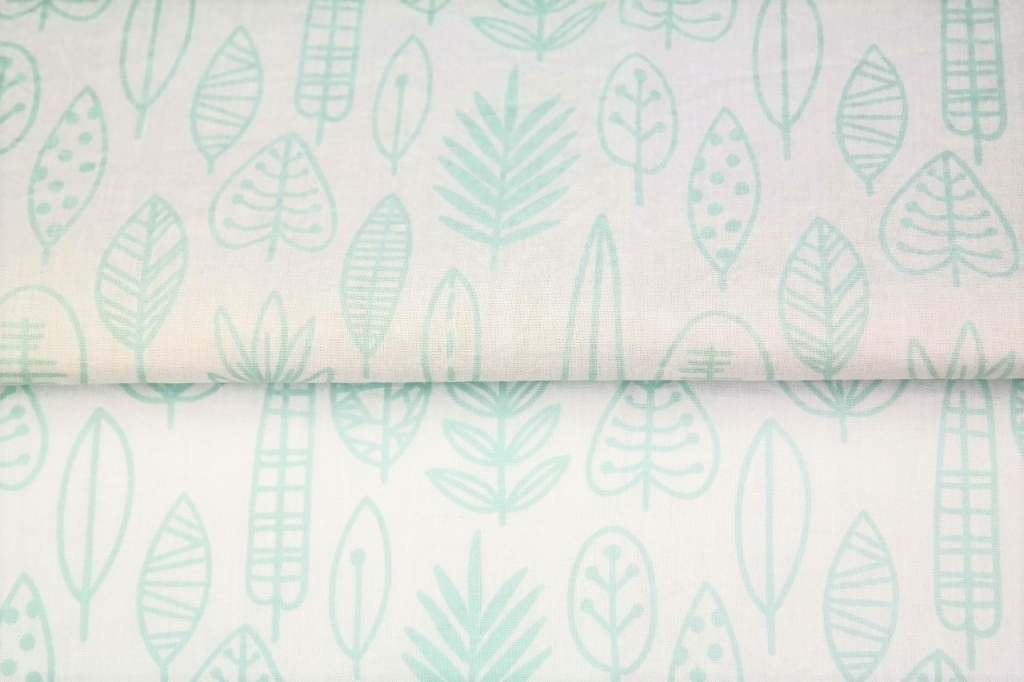 Popliin mint lehed valgel