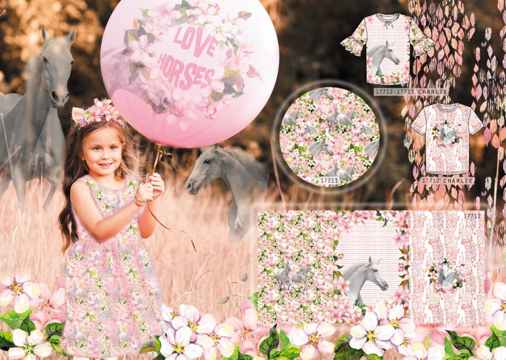 Kupong valgete hobustega 75x150 cm, digiprint