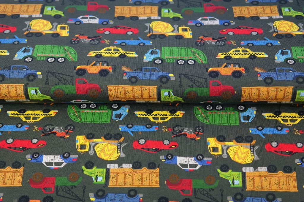 Trikotaaž Erinevad sõidukid, digiprint