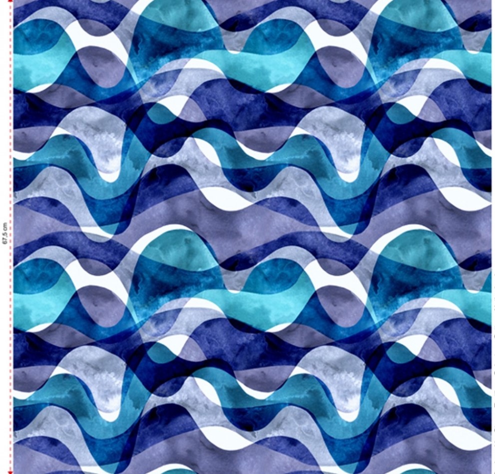 Viskoostrikotaaž Waves, blue