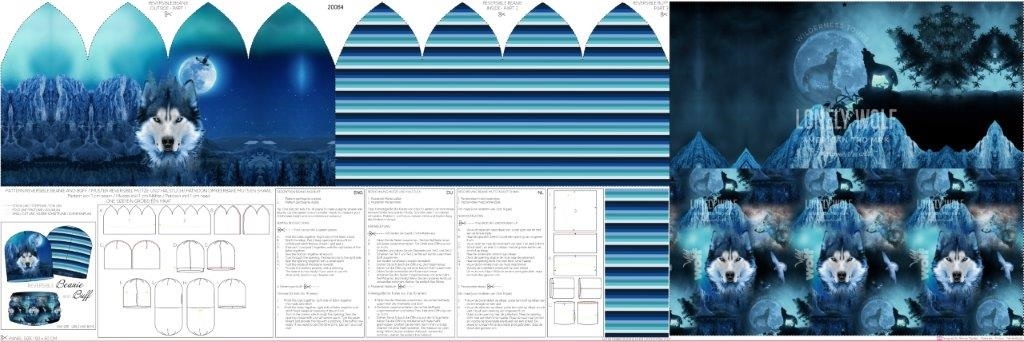 FT Kupong müts ja kaelussall Lonely Wolf ONE SIZE